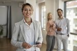 real-estate agent in kitchen